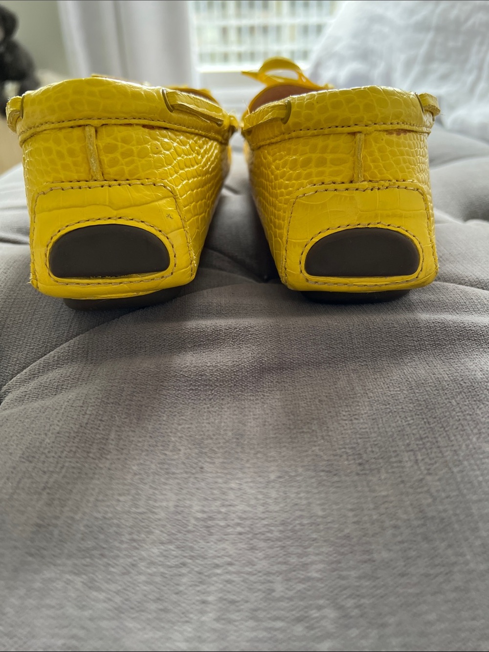 J. Crew Diving Moccasin in Croc-Embossed Leather Size 8.5 EUC - Picture 5 of 6